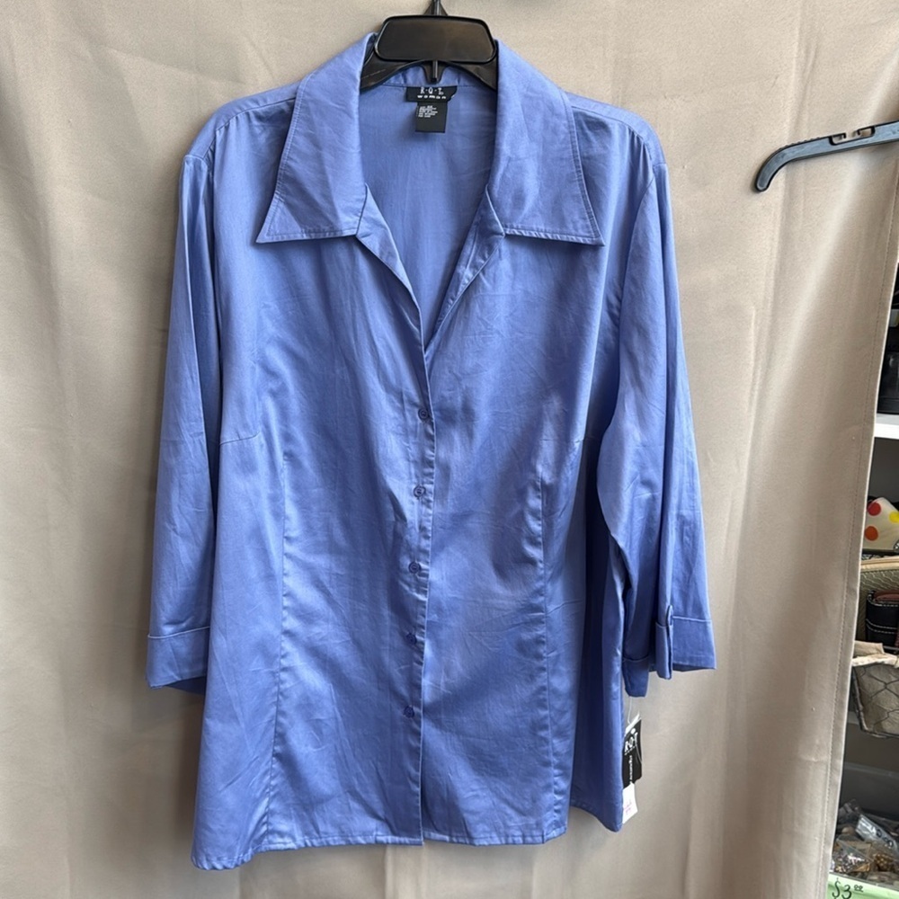 NWT R.Q.T Woman Bluebell Cotton Blouse 3X
